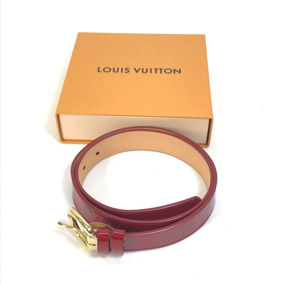 LOUIS VUITTON M6980U Monogram Vernis Santur Belt, Women's Pomme d'Amour, Red - Picture 10 of 10